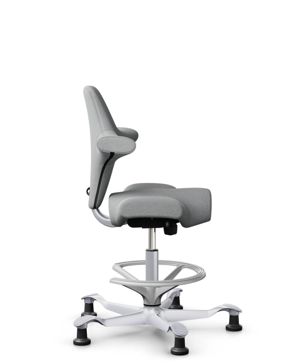 HÅG Capisco 8106 - Capture (Gabriel) - Wol / Polyamide - CPT4102 - Light grey - Framekleur - Zilver - Gasveer - 200 mm (Zithoogte 46-64cm) - Vloercontact - Glijdoppen - Voetenring - Ja, in framekleur - Voetster - Nee, voetster in framekleur - 2