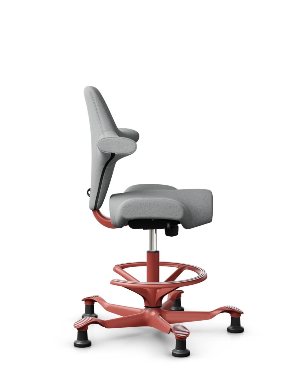 HÅG Capisco 8106 - Capture (Gabriel) - Wol / Polyamide - CPT4102 - Light grey - Framekleur - Blush Rose - Gasveer - 200 mm (Zithoogte 46-64cm) - Vloercontact - Glijdoppen - Voetenring - Ja, in framekleur - Voetster - Nee, voetster in framekleur - 2