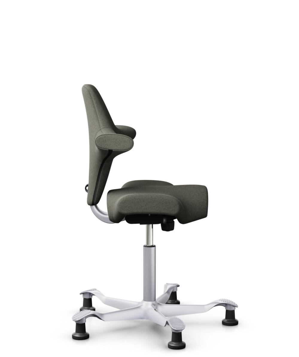 HÅG Capisco 8106 - Capture (Gabriel) - Wol / Polyamide - CPT4401 - Warm grey - Framekleur - Zilver - Gasveer - 265 mm (Zithoogte 53-79cm) - Vloercontact - Glijdoppen - Voetenring - Nee, geen voetenring - Voetster - Nee, voetster in framekleur - 2