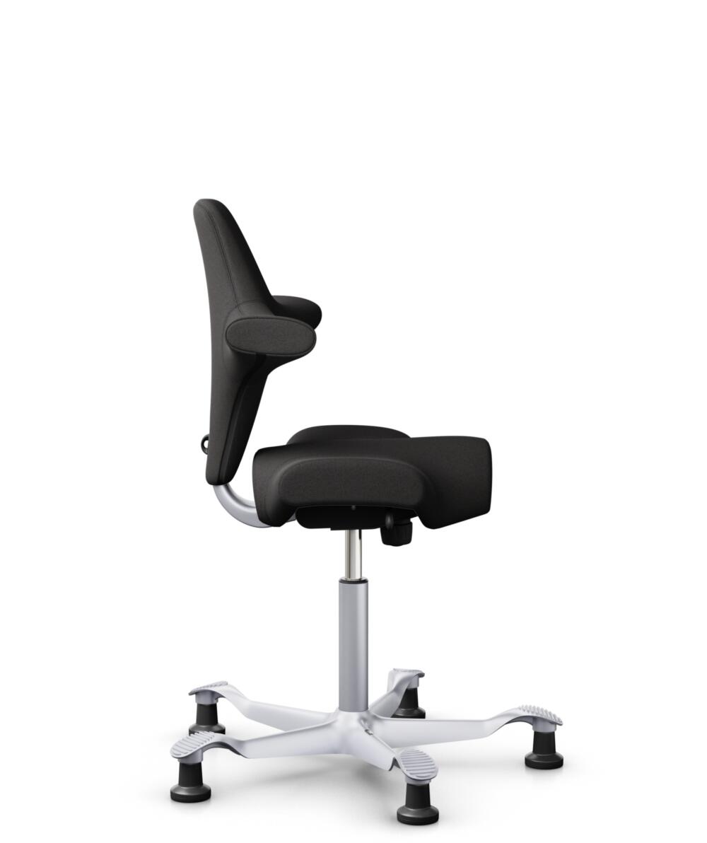 HÅG Capisco 8106 - Capture (Gabriel) - Wol / Polyamide - CPT5501 - Charcoal - Framekleur - Zilver - Gasveer - 265 mm (Zithoogte 53-79cm) - Vloercontact - Glijdoppen - Voetenring - Nee, geen voetenring - Voetster - Nee, voetster in framekleur - 2