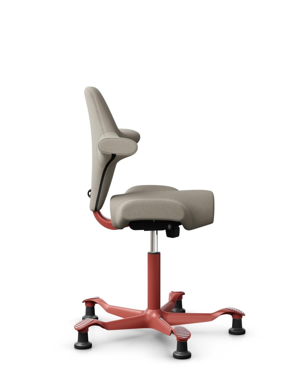HÅG Capisco 8106 - Capture (Gabriel) - Wol / Polyamide - CPT5103 - Light beige - Framekleur - Blush Rose - Gasveer - 265 mm (Zithoogte 53-79cm) - Vloercontact - Glijdoppen - Voetenring - Nee, geen voetenring - Voetster - Nee, voetster in framekleur - 2