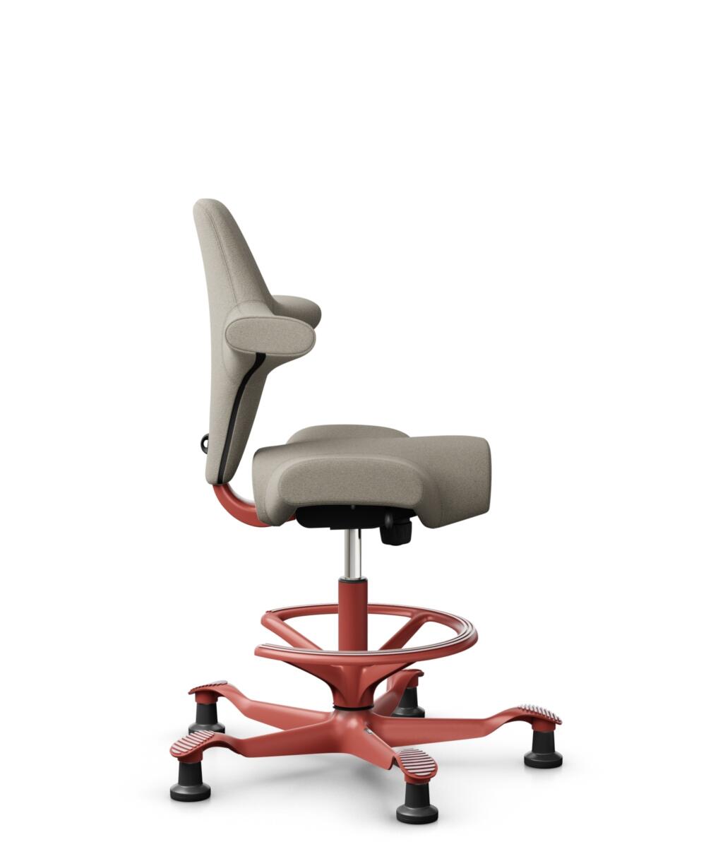 HÅG Capisco 8106 - Capture (Gabriel) - Wol / Polyamide - CPT5103 - Light beige - Framekleur - Blush Rose - Gasveer - 265 mm (Zithoogte 53-79cm) - Vloercontact - Glijdoppen - Voetenring - Ja, in framekleur - Voetster - Nee, voetster in framekleur - 2