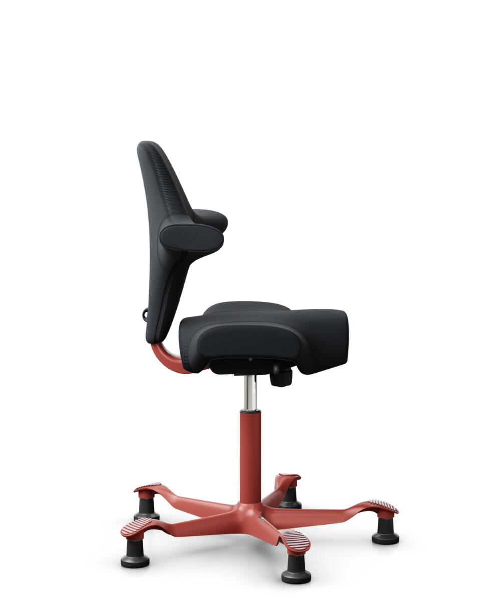 HÅG Capisco 8106 - Oceanic (Camira) - Gerecycled Polyester - OCI001 - Black - Framekleur - Blush Rose - Gasveer - 200 mm (Zithoogte 46-64cm) - Vloercontact - Glijdoppen - Voetenring - Nee, geen voetenring - Voetster - Nee, voetster in framekleur - 2