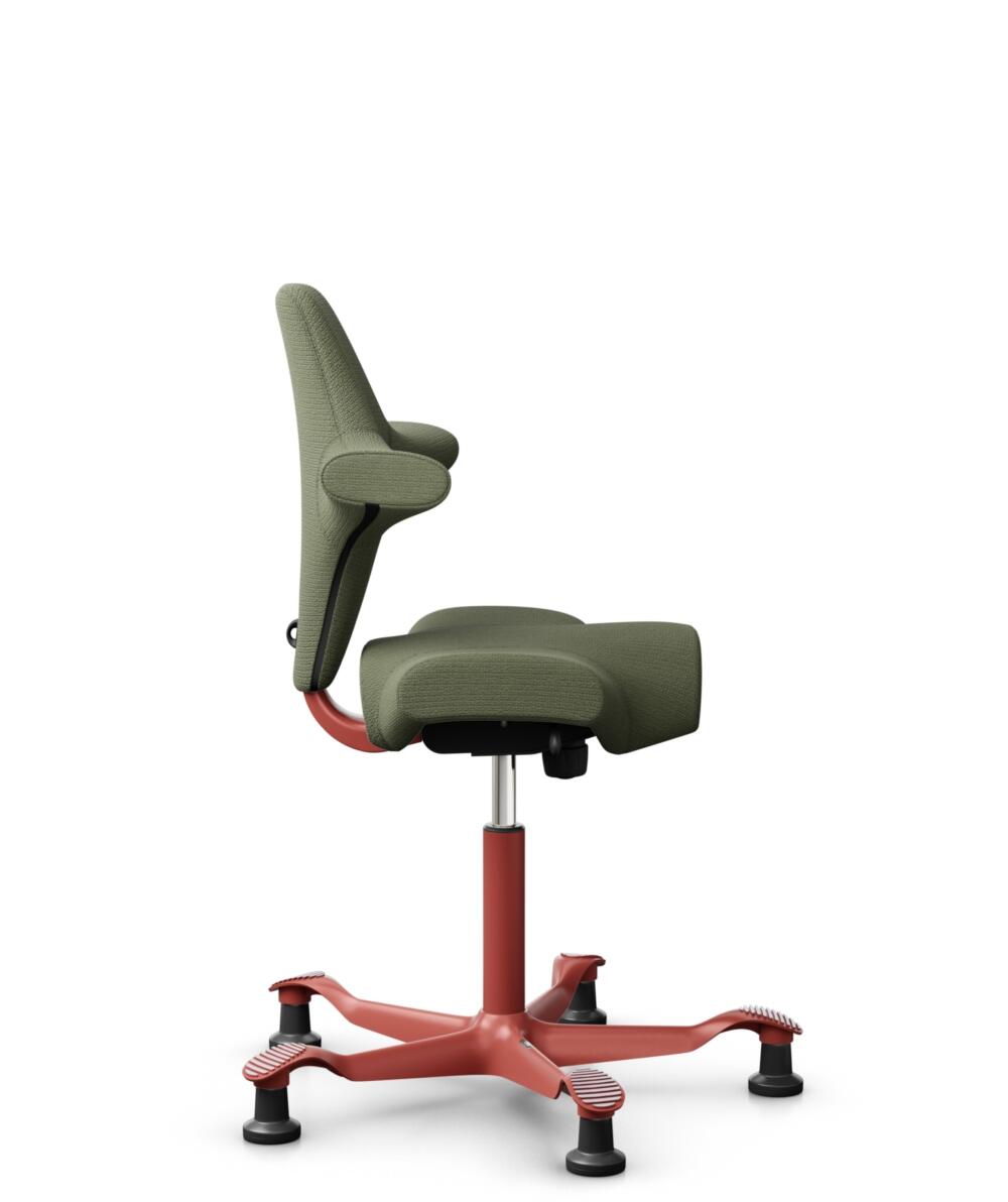 HÅG Capisco 8106 - Sirdal (GU) - Wol - SRD960 - Green - Framekleur - Blush Rose - Gasveer - 150 mm (Zithoogte 40-55cm) - Vloercontact - Glijdoppen - Voetenring - Nee, geen voetenring - Voetster - Nee, voetster in framekleur - 2