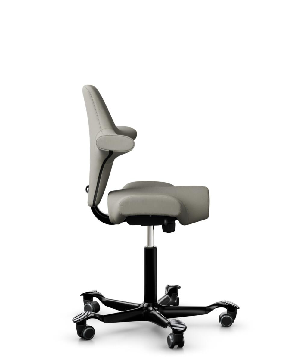 HÅG Capisco 8106 - Steelcut Trio 3 (Kvadrat) - Wol / Polyamide - STT253 - Beige-grey - Framekleur - Zwart - Gasveer - 265 mm (Zithoogte 53-79cm) - Vloercontact - Zachte wielen t.b.v. harde vloeren - Voetenring - Nee, geen voetenring - Voetster - Nee, v... - 2