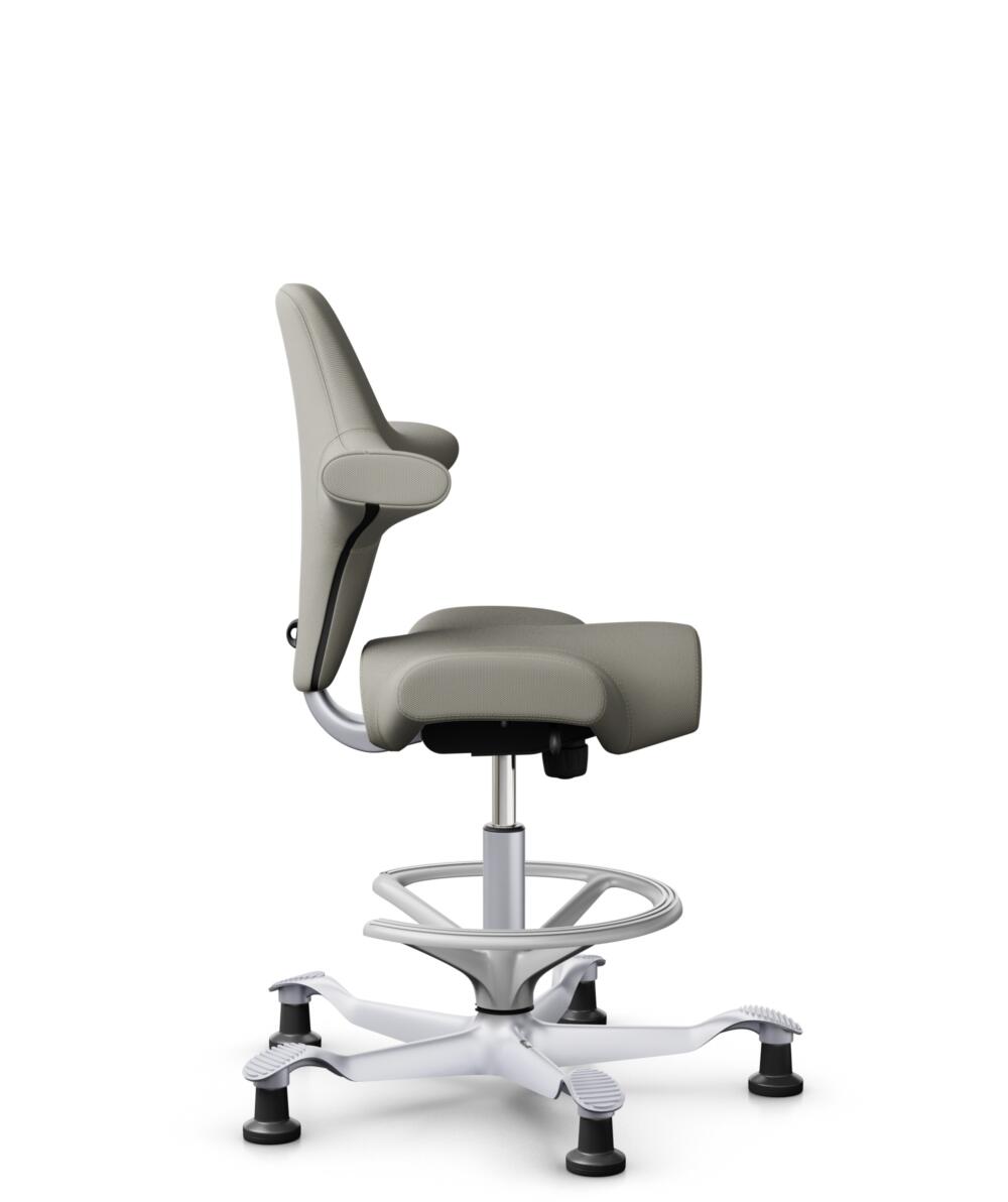 HÅG Capisco 8106 - Steelcut Trio 3 (Kvadrat) - Wol / Polyamide - STT253 - Beige-grey - Framekleur - Zilver - Gasveer - 265 mm (Zithoogte 53-79cm) - Vloercontact - Glijdoppen - Voetenring - Ja, in framekleur - Voetster - Nee, voetster in framekleur - 2