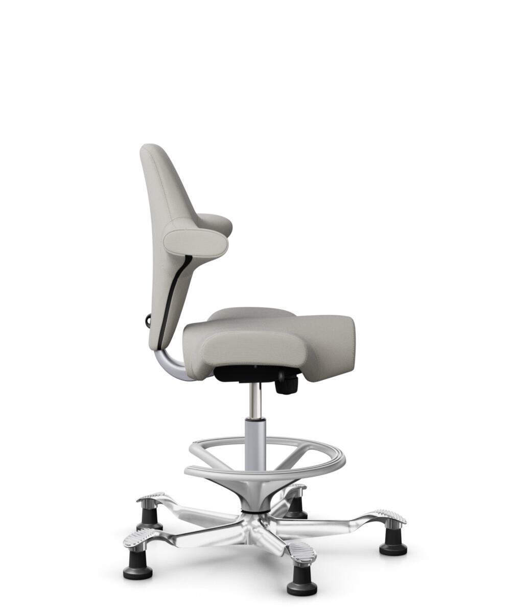HÅG Capisco 8106 - Steelcut Trio 3 (Kvadrat) - Wol / Polyamide - STT213 - Light beige - Framekleur - Zilver - Gasveer - 265 mm (Zithoogte 53-79cm) - Vloercontact - Glijdoppen - Voetenring - Ja, in framekleur - Voetster - Ja, voetster in gepolijst alumi... - 2