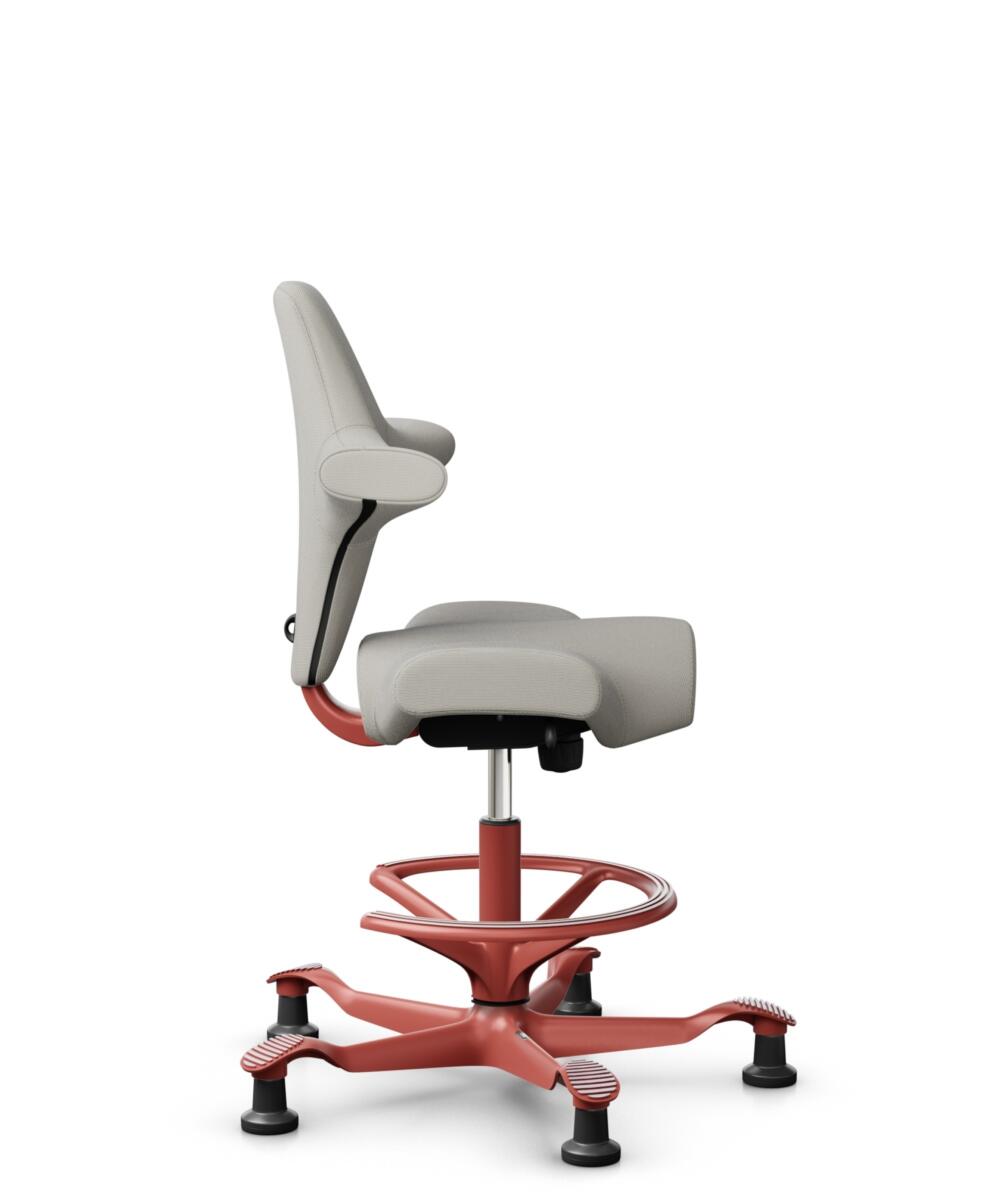 HÅG Capisco 8106 - Steelcut Trio 3 (Kvadrat) - Wol / Polyamide - STT213 - Light beige - Framekleur - Blush Rose - Gasveer - 265 mm (Zithoogte 53-79cm) - Vloercontact - Glijdoppen - Voetenring - Ja, in framekleur - Voetster - Nee, voetster in framekleur - 2