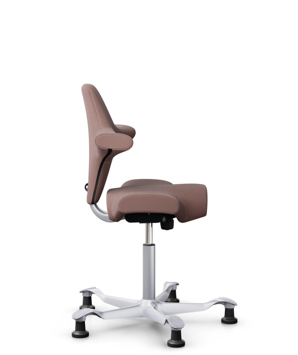 HÅG Capisco 8106 - Steelcut Trio 3 (Kvadrat) - Wol / Polyamide - STT645 - Dusty red - Framekleur - Zilver - Gasveer - 150 mm (Zithoogte 40-55cm) - Vloercontact - Glijdoppen - Voetenring - Nee, geen voetenring - Voetster - Nee, voetster in framekleur - 2