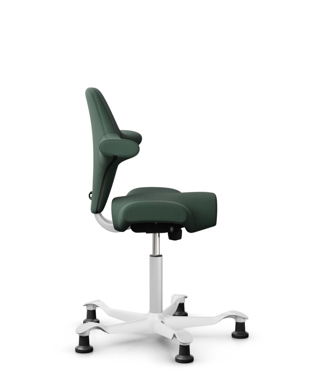 HÅG Capisco 8106 - Steelcut Trio 3 (Kvadrat) - Wol / Polyamide - STT966 - Brown grey - Framekleur - Wit - Gasveer - 200 mm (Zithoogte 46-64cm) - Vloercontact - Glijdoppen - Voetenring - Nee, geen voetenring - Voetster - Nee, voetster in framekleur - 2
