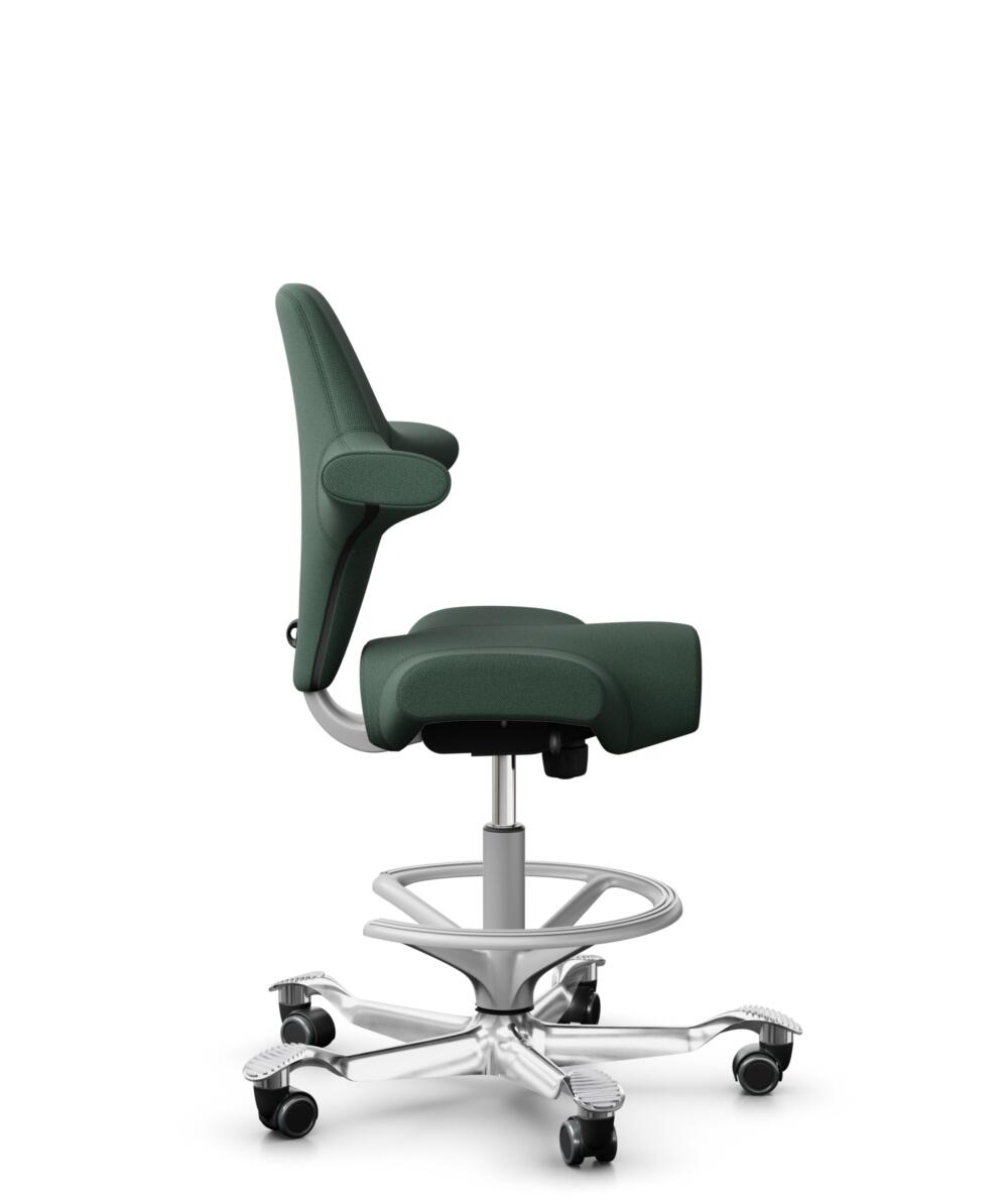HÅG Capisco 8106 - Steelcut Trio 3 (Kvadrat) - Wol / Polyamide - STT966 - Brown grey - Framekleur - Zilver - Gasveer - 200 mm (Zithoogte 46-64cm) - Vloercontact - Harde wielen t.b.v. zachte vloeren - Voetenring - Ja, in framekleur - Voetster - Ja, voet... - 2