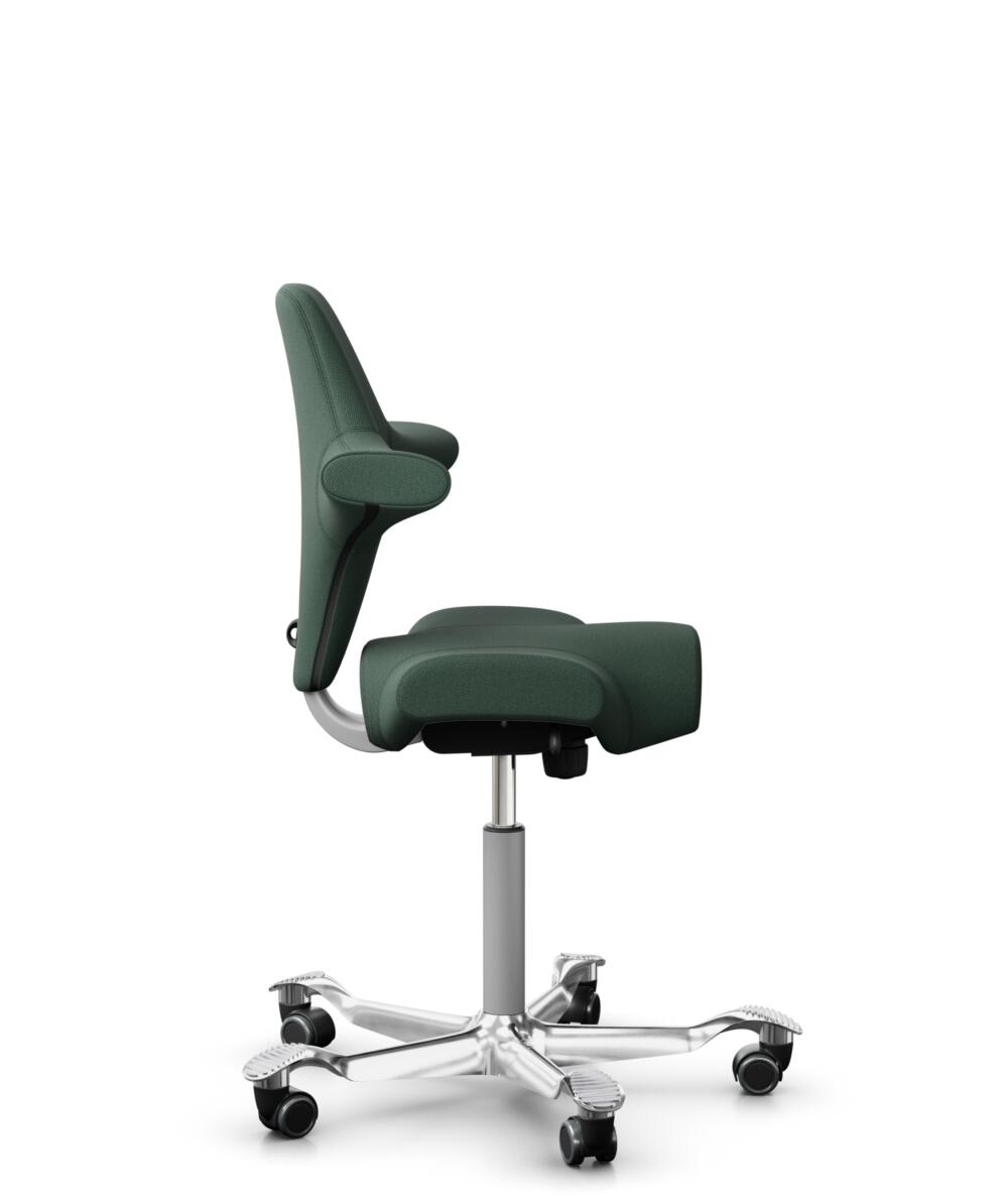 HÅG Capisco 8106 - Steelcut Trio 3 (Kvadrat) - Wol / Polyamide - STT966 - Brown grey - Framekleur - Zilver - Gasveer - 265 mm (Zithoogte 53-79cm) - Vloercontact - Zachte wielen t.b.v. harde vloeren - Voetenring - Nee, geen voetenring - Voetster - Ja, v... - 2