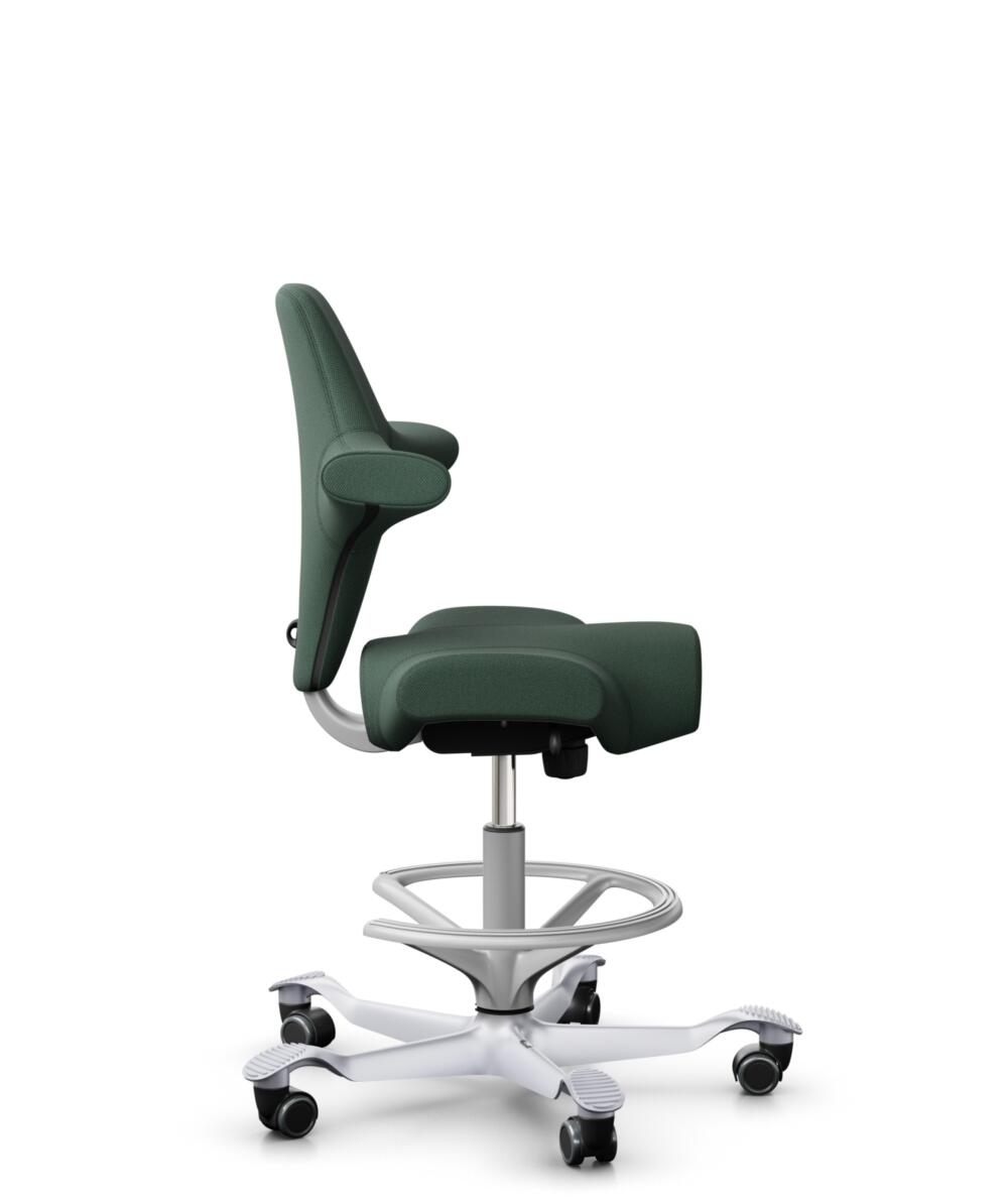 HÅG Capisco 8106 - Steelcut Trio 3 (Kvadrat) - Wol / Polyamide - STT966 - Brown grey - Framekleur - Zilver - Gasveer - 265 mm (Zithoogte 53-79cm) - Vloercontact - Zachte wielen t.b.v. harde vloeren - Voetenring - Ja, in framekleur - Voetster - Nee, voe... - 2