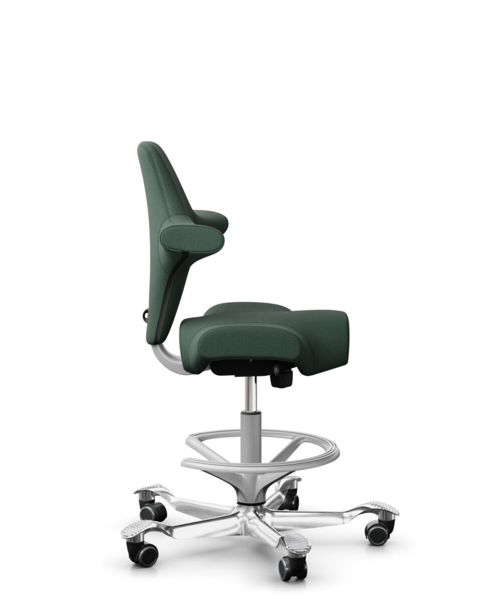 HÅG Capisco 8106 - Steelcut Trio 3 (Kvadrat) - Wol / Polyamide - STT966 - Brown grey - Framekleur - Zilver - Gasveer - 265 mm (Zithoogte 53-79cm) - Vloercontact - Zachte wielen t.b.v. harde vloeren - Voetenring - Ja, in framekleur - Voetster - Ja, voet... - 2