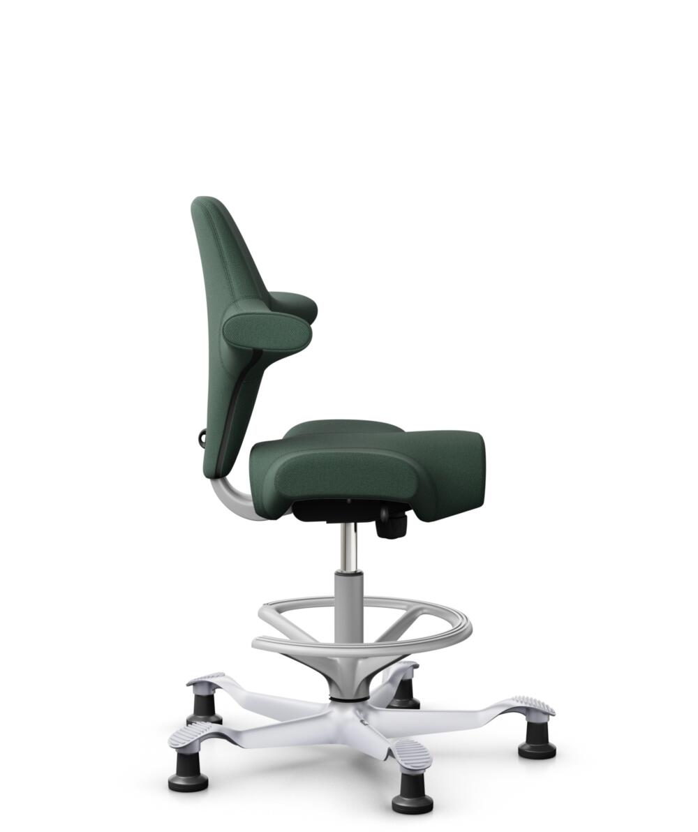 HÅG Capisco 8106 - Steelcut Trio 3 (Kvadrat) - Wol / Polyamide - STT966 - Brown grey - Framekleur - Zilver - Gasveer - 265 mm (Zithoogte 53-79cm) - Vloercontact - Glijdoppen - Voetenring - Ja, in framekleur - Voetster - Nee, voetster in framekleur - 2