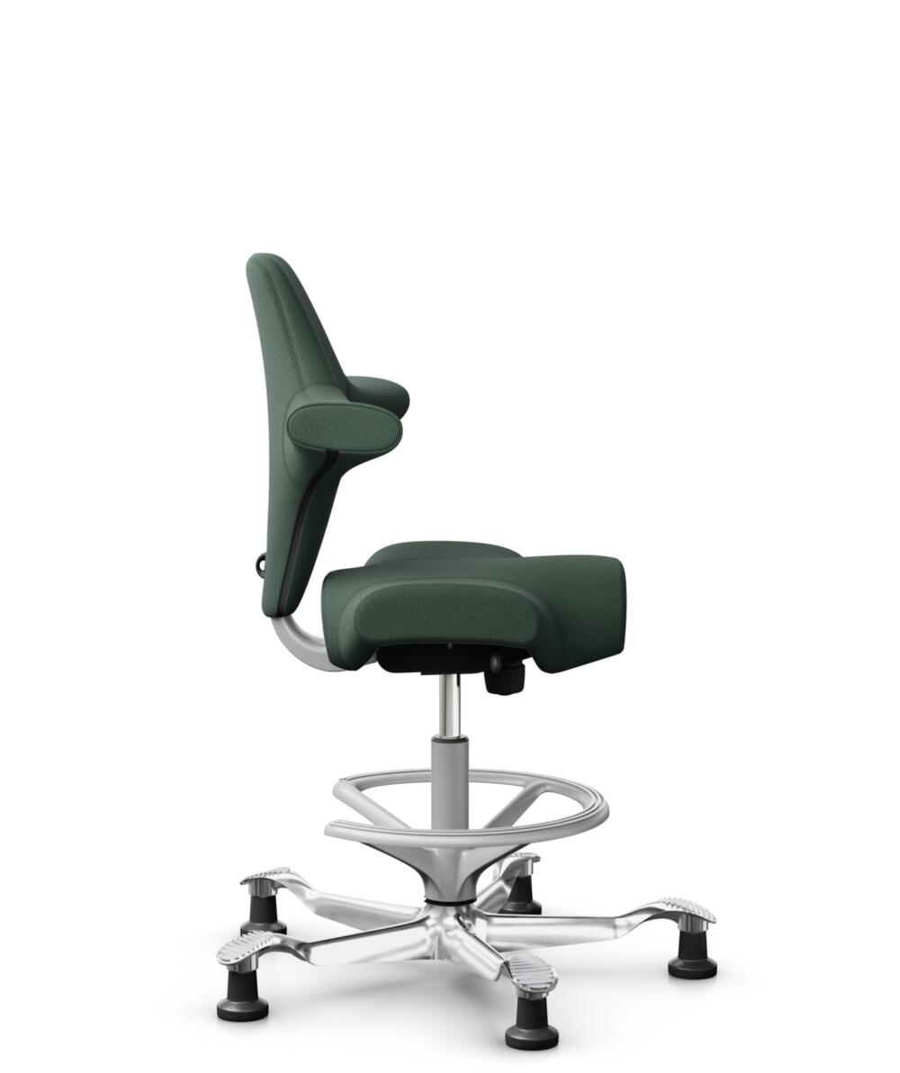 HÅG Capisco 8106 - Steelcut Trio 3 (Kvadrat) - Wol / Polyamide - STT966 - Brown grey - Framekleur - Zilver - Gasveer - 265 mm (Zithoogte 53-79cm) - Vloercontact - Glijdoppen - Voetenring - Ja, in framekleur - Voetster - Ja, voetster in gepolijst aluminium - 2