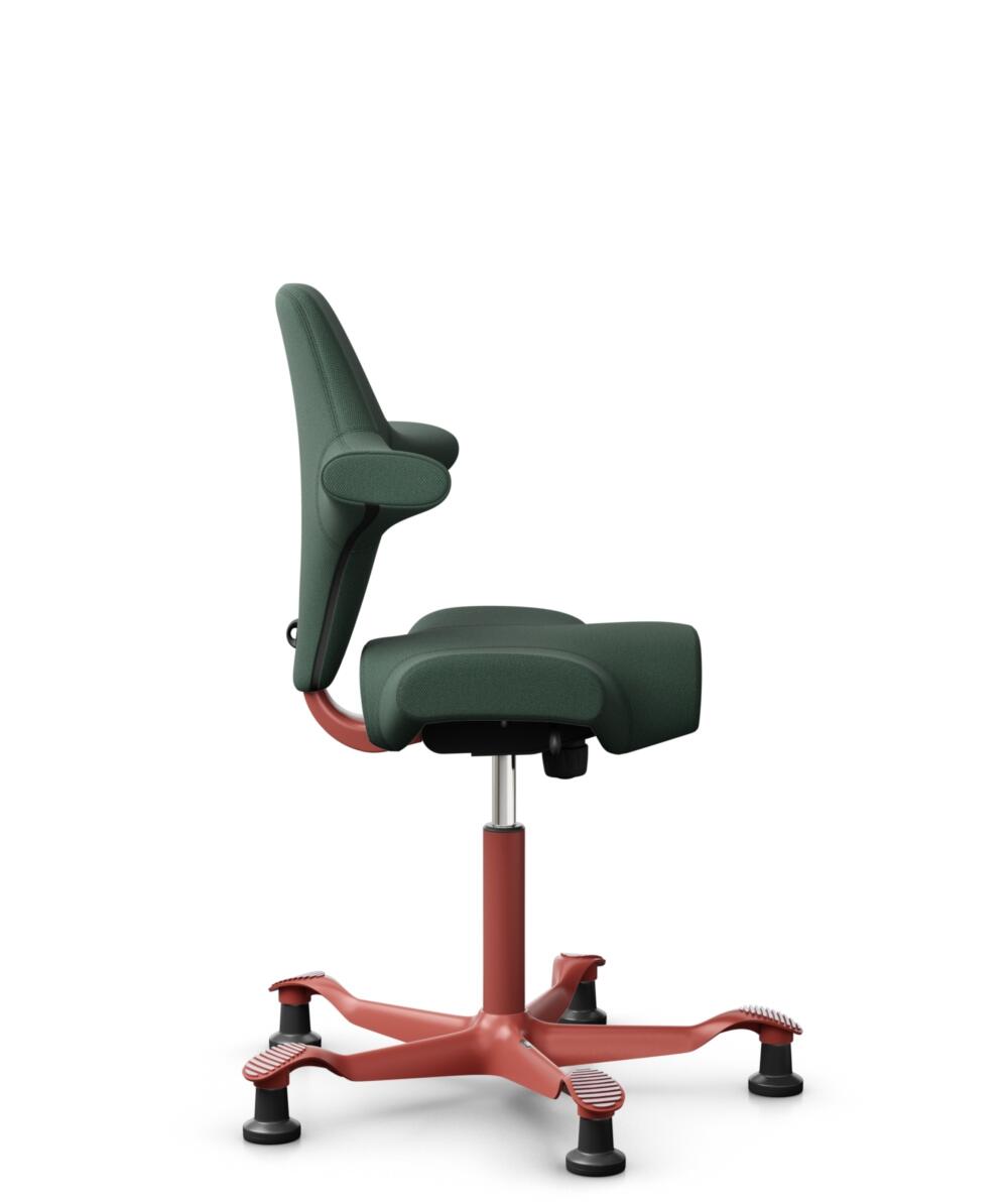 HÅG Capisco 8106 - Steelcut Trio 3 (Kvadrat) - Wol / Polyamide - STT966 - Brown grey - Framekleur - Blush Rose - Gasveer - 150 mm (Zithoogte 40-55cm) - Vloercontact - Glijdoppen - Voetenring - Nee, geen voetenring - Voetster - Nee, voetster in framekleur - 2