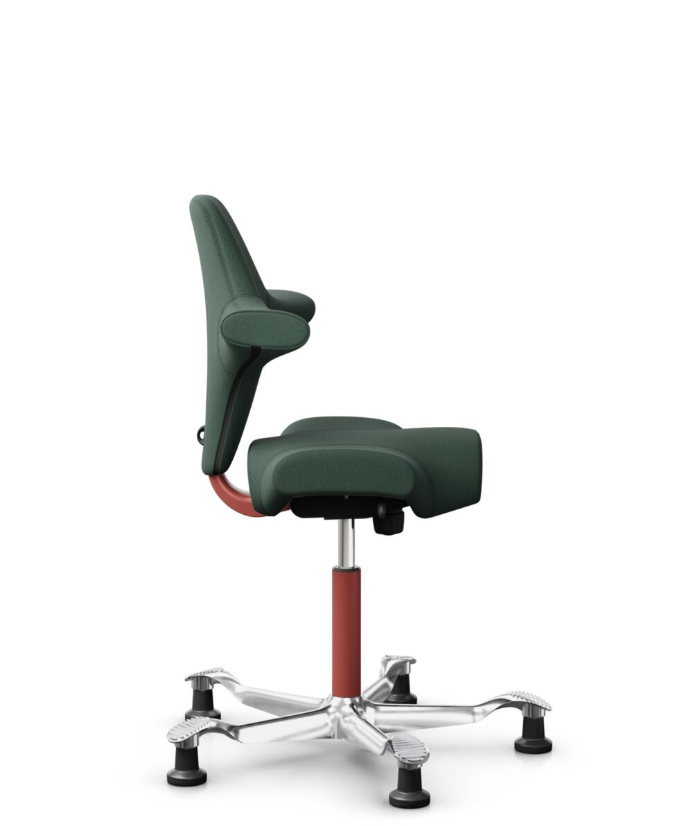 HÅG Capisco 8106 - Steelcut Trio 3 (Kvadrat) - Wol / Polyamide - STT966 - Brown grey - Framekleur - Blush Rose - Gasveer - 150 mm (Zithoogte 40-55cm) - Vloercontact - Glijdoppen - Voetenring - Nee, geen voetenring - Voetster - Ja, voetster in gepolijst... - 2