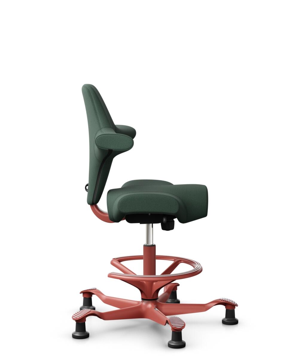 HÅG Capisco 8106 - Steelcut Trio 3 (Kvadrat) - Wol / Polyamide - STT966 - Brown grey - Framekleur - Blush Rose - Gasveer - 200 mm (Zithoogte 46-64cm) - Vloercontact - Glijdoppen - Voetenring - Ja, in framekleur - Voetster - Nee, voetster in framekleur - 2