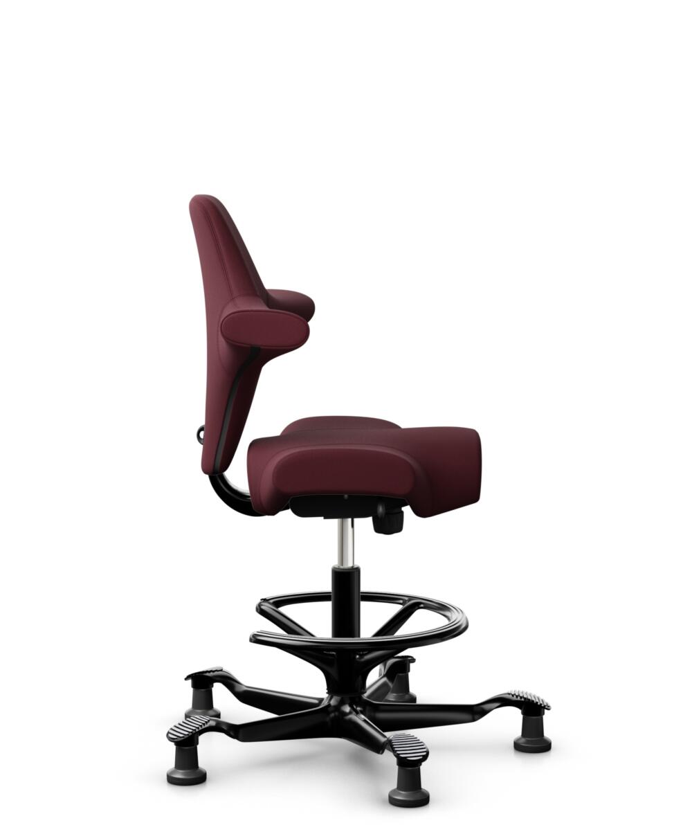 HÅG Capisco 8106 - Steelcut 3 (Kvadrat) - Wol / Polyamide - STT682 Chestnut - Framekleur - Zwart - Gasveer - 200 mm (Zithoogte 46-64cm) - Vloercontact - Glijdoppen - Voetenring - Ja, in framekleur - Voetster - Nee, voetster in framekleur - 2