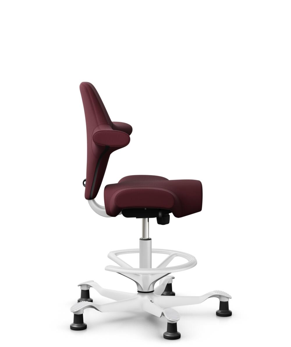 HÅG Capisco 8106 - Steelcut 3 (Kvadrat) - Wol / Polyamide - STT682 Chestnut - Framekleur - Wit - Gasveer - 200 mm (Zithoogte 46-64cm) - Vloercontact - Glijdoppen - Voetenring - Ja, in framekleur - Voetster - Nee, voetster in framekleur - 2