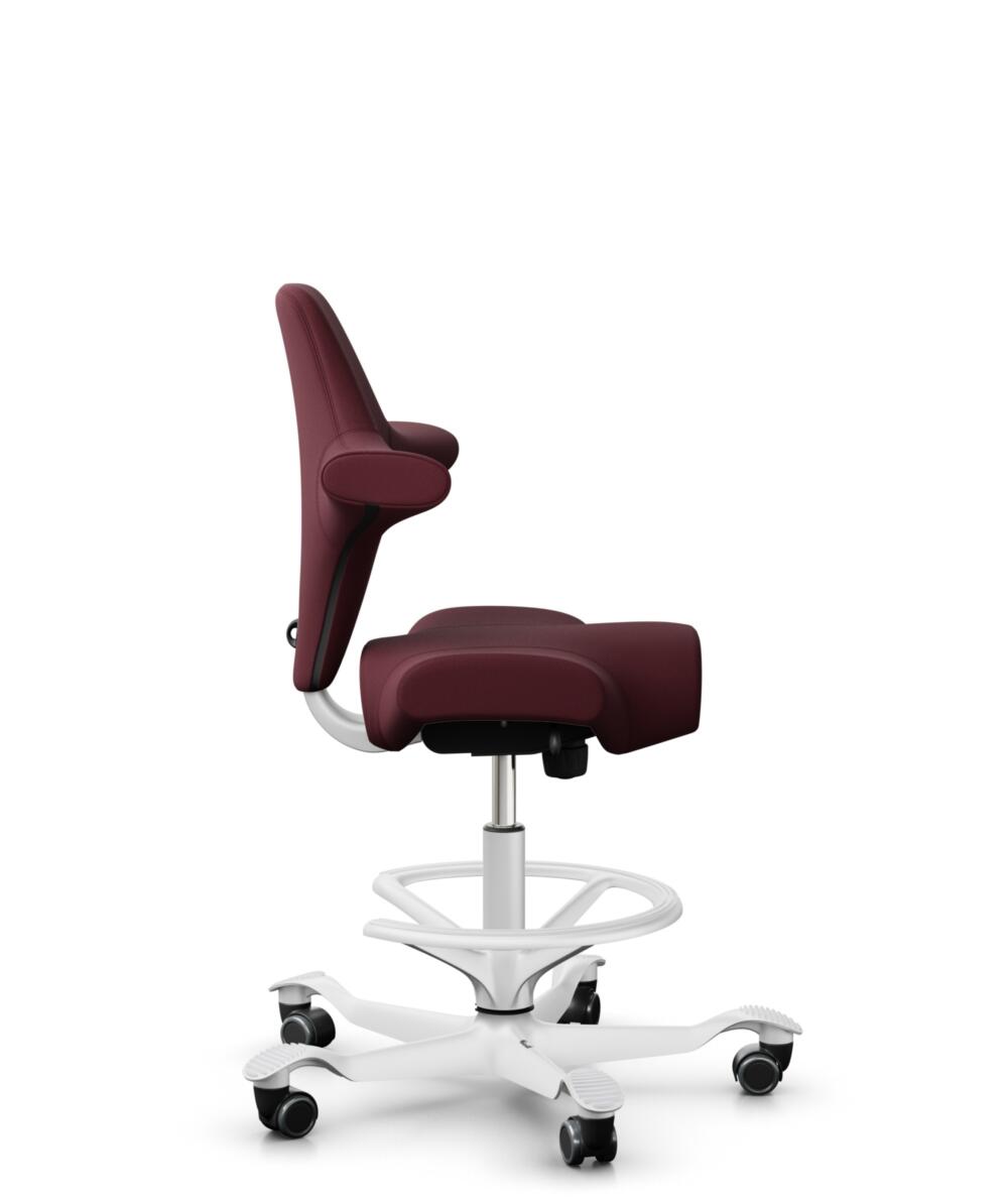 HÅG Capisco 8106 - Steelcut 3 (Kvadrat) - Wol / Polyamide - STT682 Chestnut - Framekleur - Wit - Gasveer - 265 mm (Zithoogte 53-79cm) - Vloercontact - Zachte wielen t.b.v. harde vloeren - Voetenring - Ja, in framekleur - Voetster - Nee, voetster in fra... - 2