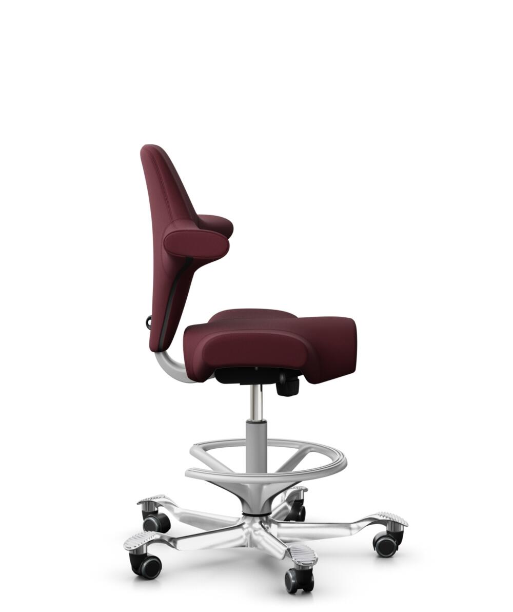 HÅG Capisco 8106 - Steelcut 3 (Kvadrat) - Wol / Polyamide - STT682 Chestnut - Framekleur - Zilver - Gasveer - 200 mm (Zithoogte 46-64cm) - Vloercontact - Zachte wielen t.b.v. harde vloeren - Voetenring - Ja, in framekleur - Voetster - Ja, voetster in g... - 2
