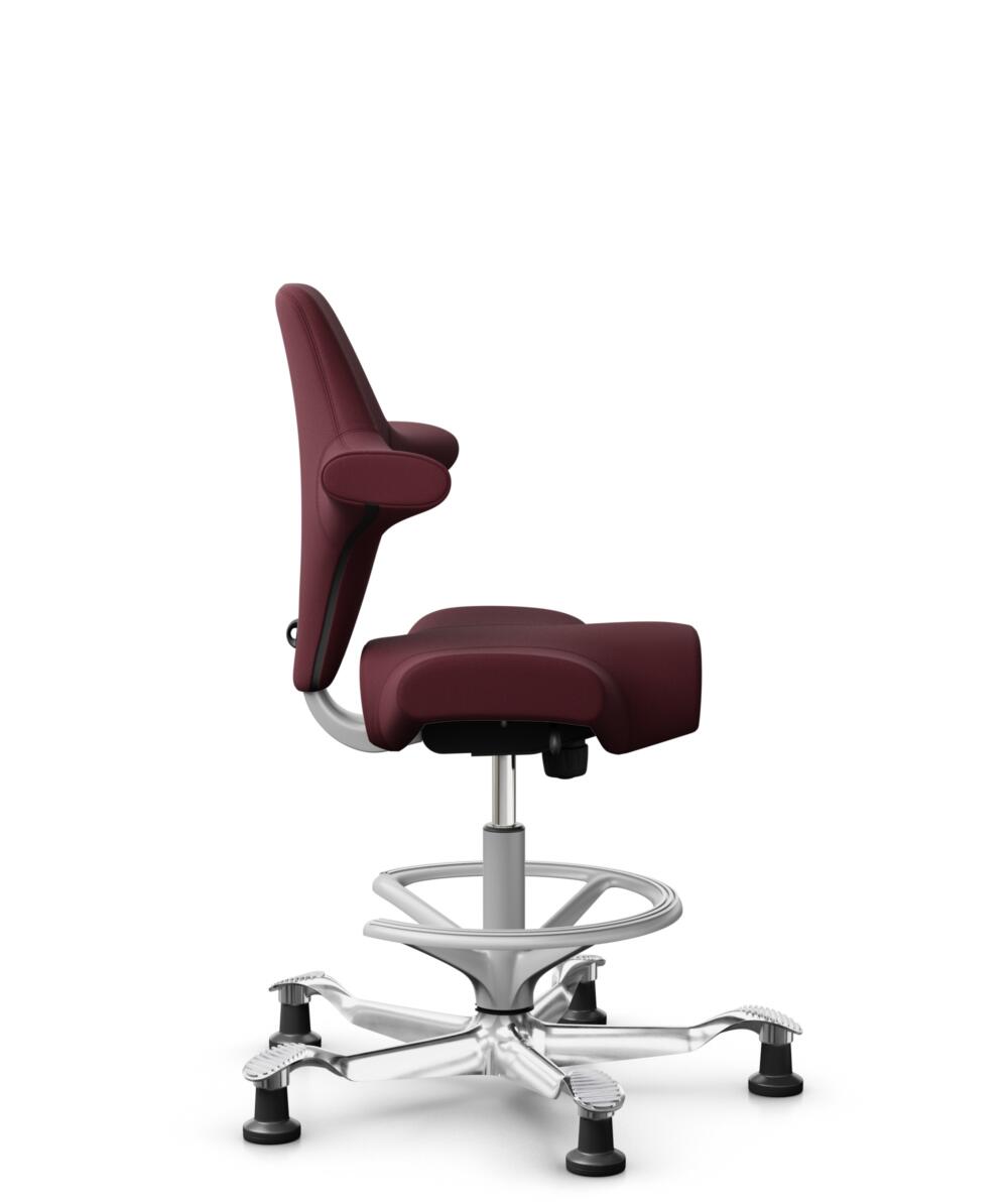 HÅG Capisco 8106 - Steelcut 3 (Kvadrat) - Wol / Polyamide - STT682 Chestnut - Framekleur - Zilver - Gasveer - 200 mm (Zithoogte 46-64cm) - Vloercontact - Glijdoppen - Voetenring - Ja, in framekleur - Voetster - Ja, voetster in gepolijst aluminium - 2
