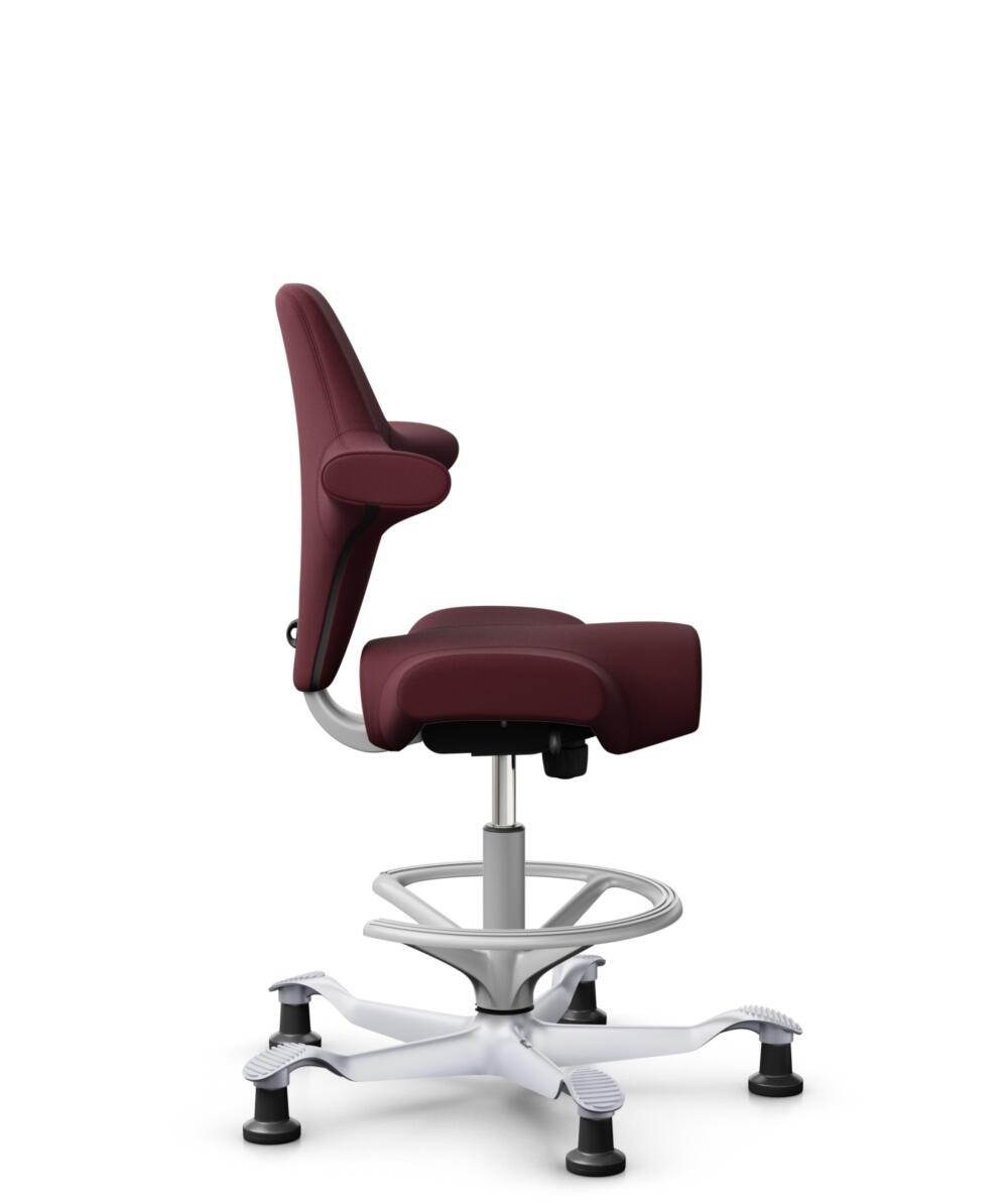 HÅG Capisco 8106 - Steelcut 3 (Kvadrat) - Wol / Polyamide - STT682 Chestnut - Framekleur - Zilver - Gasveer - 265 mm (Zithoogte 53-79cm) - Vloercontact - Glijdoppen - Voetenring - Ja, in framekleur - Voetster - Nee, voetster in framekleur - 2