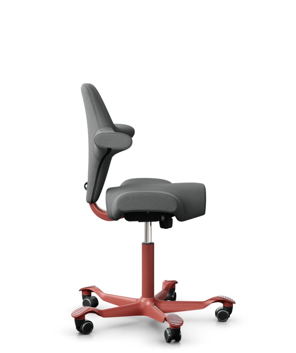 HÅG Capisco 8106 - Cura Loop (Gabriel) - Gerecycled Polyester - CLP60109 - Grey - Framekleur - Blush Rose - Gasveer - 265 mm (Zithoogte 53-79cm) - Vloercontact - Harde wielen t.b.v. zachte vloeren - Voetenring - Nee, geen voetenring - Voetster - Nee, v... - 2