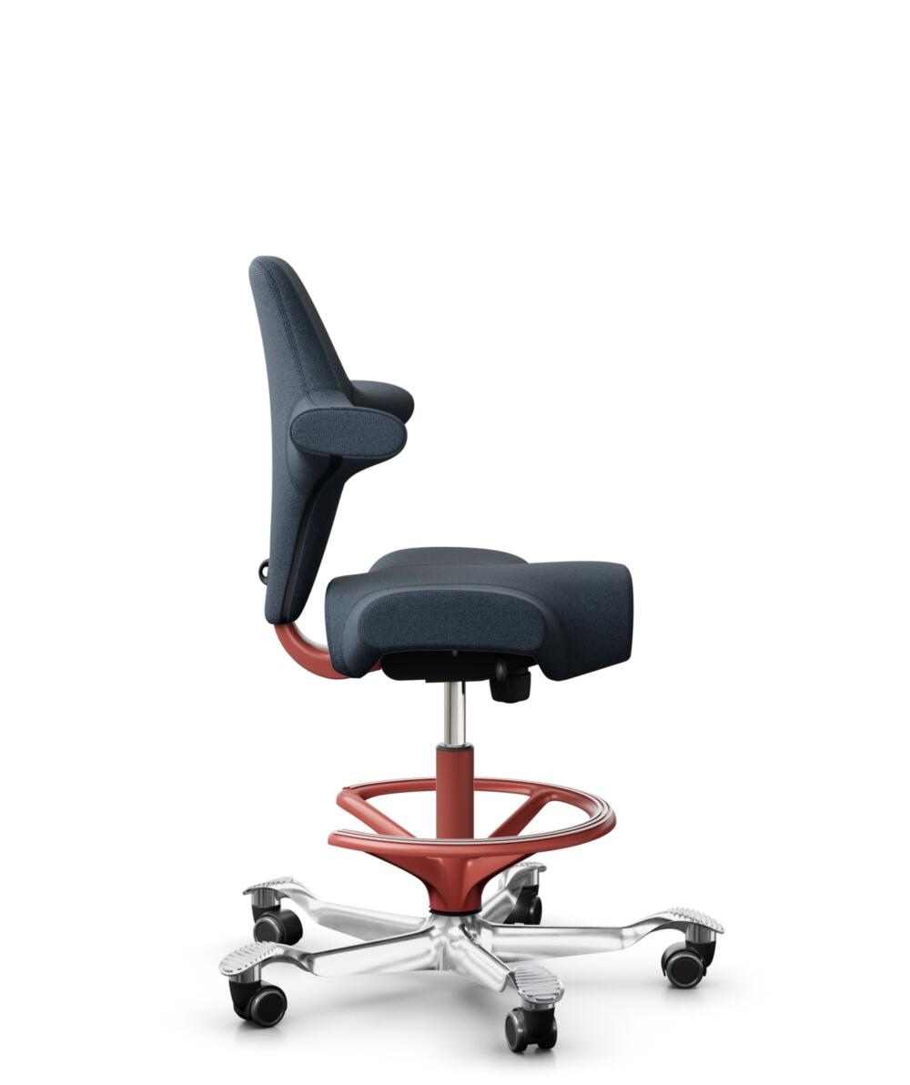 HÅG Capisco 8106 - Cura Loop (Gabriel) - Gerecycled Polyester - CLP66165 Blue - Framekleur - Blush Rose - Gasveer - 200 mm (Zithoogte 46-64cm) - Vloercontact - Zachte wielen t.b.v. harde vloeren - Voetenring - Ja, in framekleur - Voetster - Ja, voetste... - 2