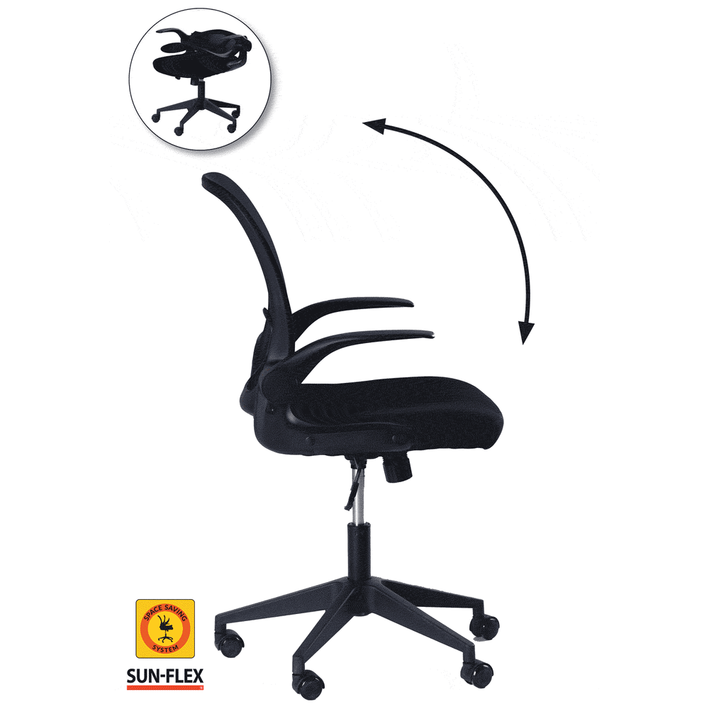 Krzesło chowane Sun-Flex, jednolita czerń