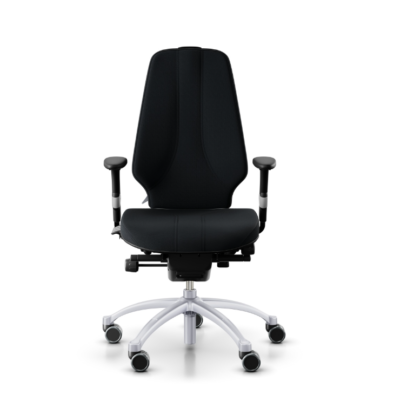 RH Logic 400 Ergonomische Bureaustoel XL Zwart met Zilver Frame