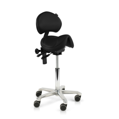 Score Amazone Ergonomische Zadelkruk met Rugleuning – Stamskin Zwart