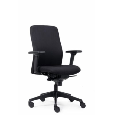 Ergonomische bureaustoel Smooth zwart vooraanzicht schuin