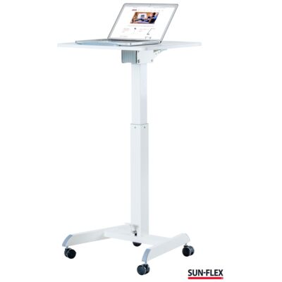 Table pour ordinateur portable | Soleil Flex | EasyDesk Flex Pro | Blanc | Dimensions du plan de travail : 60 x 52 cm