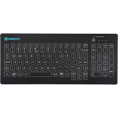 Purekeys Medical Keyboard Compact fester Schreibwinkel Schwarz US