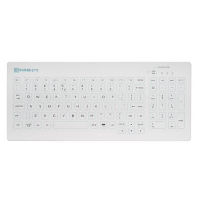 Purekeys medizinische Tastatur Compact Fixed Angle kabellos US weiß