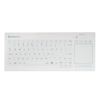 Purekeys medizinische Tastatur mit Touchpad US weiß