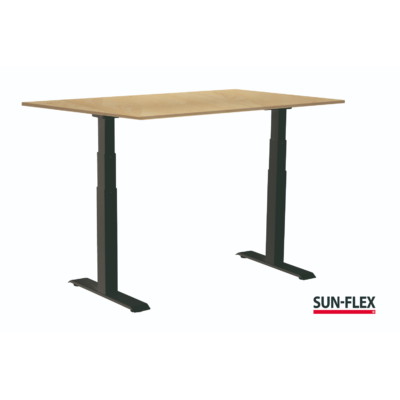 SUN FLEX EASYDESK ADAPT VI Zit Sta Bureau 120x80 Zwart Berken