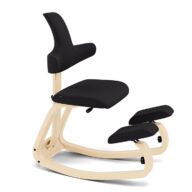Variér Thatsit Balans Kniestoel met Rugleuning – Naturel/Zwart thumbnail