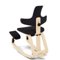 Variér Thatsit Balans Kniestoel met Rugleuning – Naturel/Zwart thumbnail