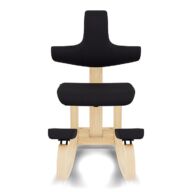 Variér Thatsit Balans Kniestoel met Rugleuning – Naturel/Zwart thumbnail