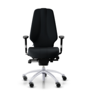 RH Logic 400 Elite 24-Stunden-Bürostuhl – Schwarz mit silbernem Gestell thumbnail