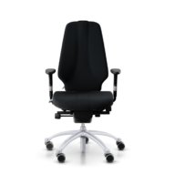 RH Logic 400 Ergonomischer Bürostuhl XL – Schwarz mit silbernem Gestell thumbnail
