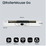 Centric mouse | Contour RollerMouse Mobile | Black | Silver | Wireless thumbnail