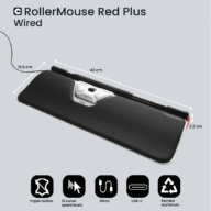 Centric mouse | Contour Rollermouse Red Plus | Black | Silver | Wired thumbnail