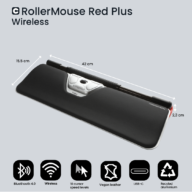 Centric mouse | Contour Rollermouse Red Plus | Black | Silver | Wireless thumbnail