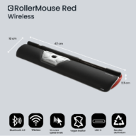 Contour Rollermouse Red centrische muis draadloos thumbnail