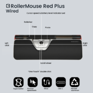 Centric mouse | Contour Rollermouse Red Plus | Black | Silver | Wired thumbnail
